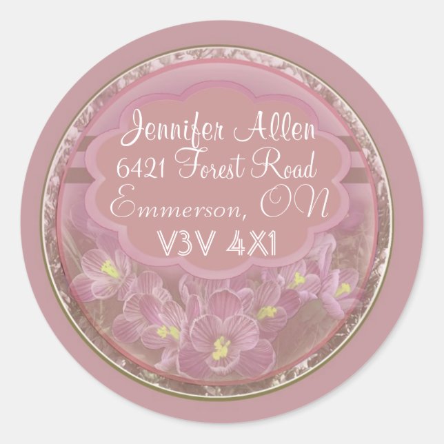 Dark Pink Crocus labels (Front)
