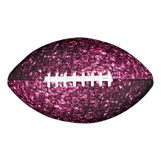 Dark pink faux glitter sparkles bling american football (Front)