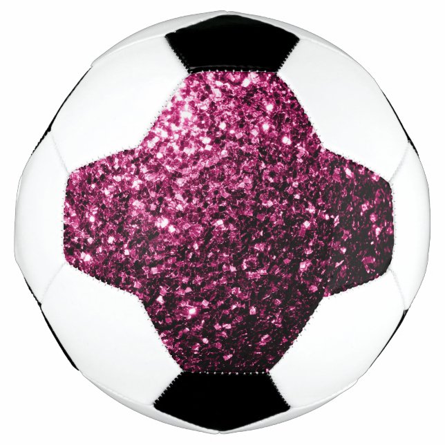 Dark pink faux glitter sparkles bling football (Front)