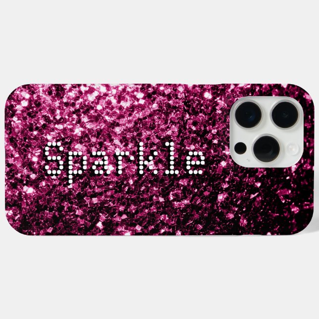 Dark pink faux glitters sparkles Your text Case-Mate iPhone Case (Back (Horizontal))