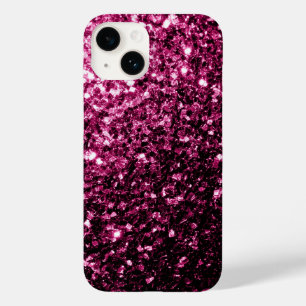 Dark Pink faux shiny glitter sparkles Case-Mate iPhone 14 Case