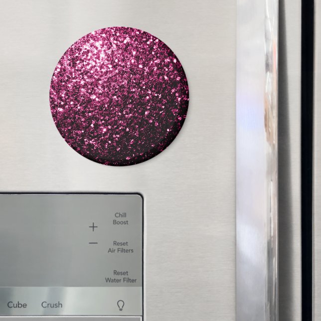 Dark Pink faux shiny glitter sparkles Magnet (In Situ (Fridge))