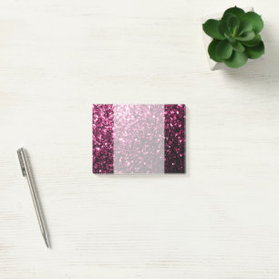 Dark Pink faux shiny glitter sparkles Post-it Notes