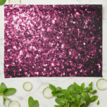 Dark Pink faux shiny glitter sparkles Tea Towel<br><div class="desc">Beautiful girly glamourous pink shiny glitters sparkles. 
Photo of pink sparkles not actual glitter!</div>