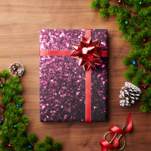 Dark Pink faux shiny glitter sparkles Wrapping Paper