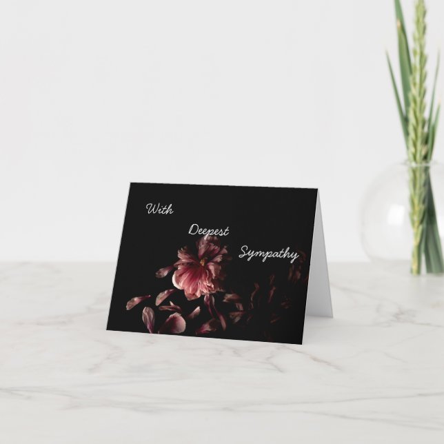 Dark Pink Floral Personalised Sympathy Card (Front)
