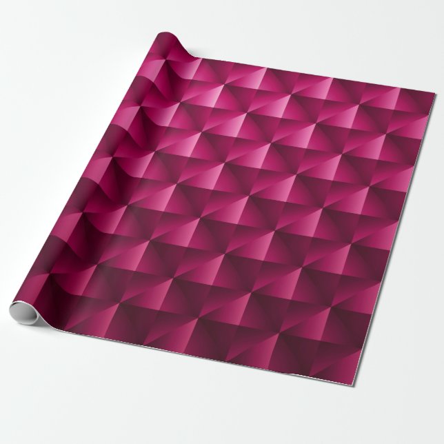 Dark pink Geometric grid Carbon fibre background M Wrapping Paper (Unrolled)