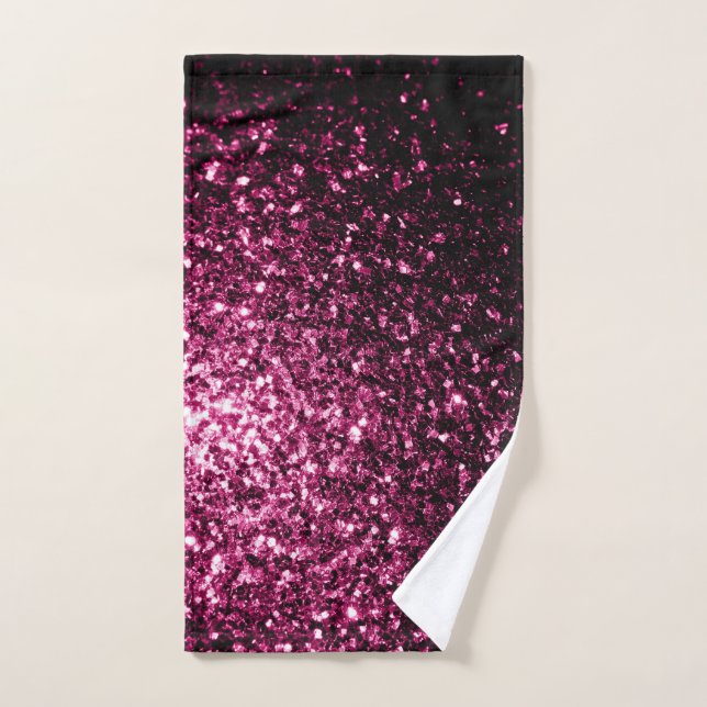 Dark Pink glitter sparkles Hand Towel (Hand Towel)