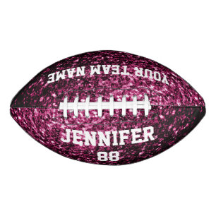 Dark pink glitter sparkles Your name Team American Football