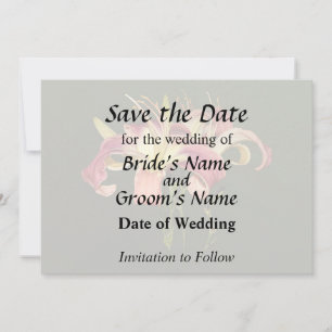 Dark Pink Lilies With Yellow Centres Save The Date