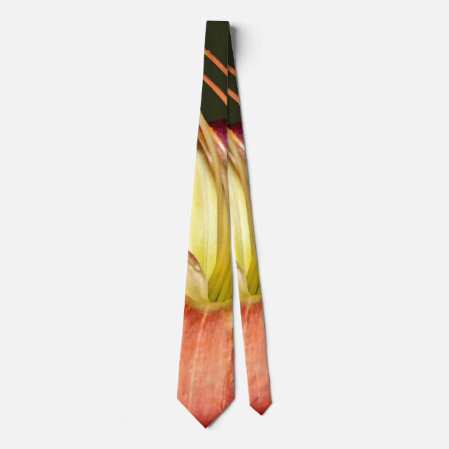 Dark Pink Lilies With Yellow Centres Tie (Front)