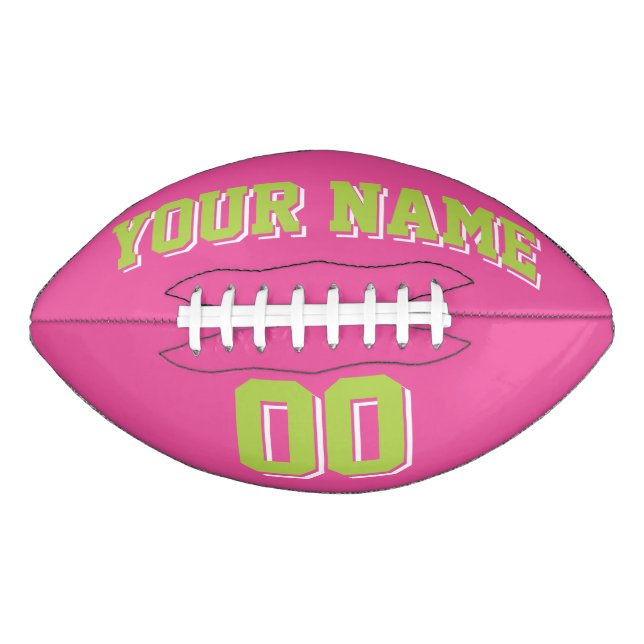 DARK PINK LIME GREEN AND WHITE Custom Football American Football (Front)