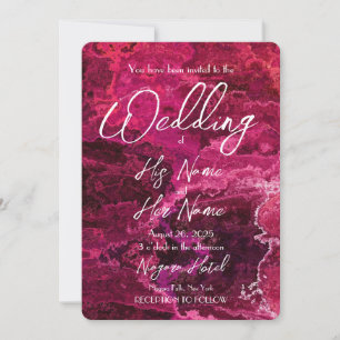 Dark Pink Marble - Create Your Own Wedding Invitation