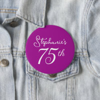 Dark Pink Monogram 75th Birthday Party