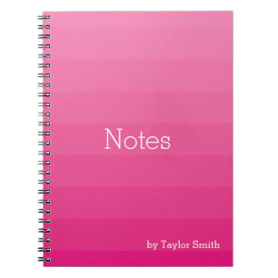 Dark Pink Ombre Shades Notes Monogram Notebook