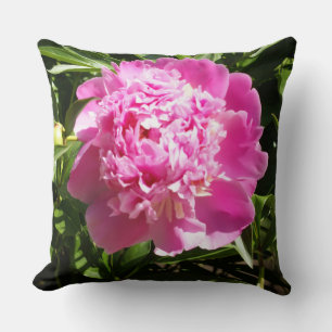 Dark pink peonies cushion