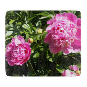 Dark pink peonies  cutting board