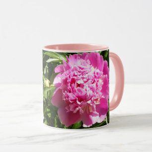 Dark pink peonies  mug