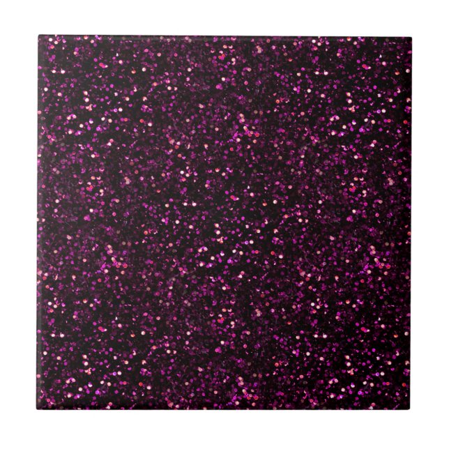 Dark Pink Posh Glitter Tile (Front)
