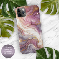 Dark Pink Purple Gold White Marble Art Pattern