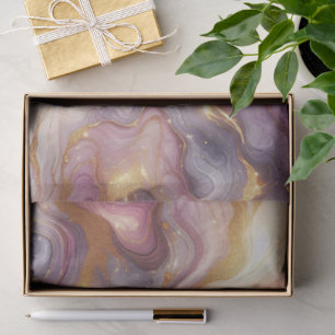 Dark Pink Purple Gold White Marble Art Pattern Tissue Paper