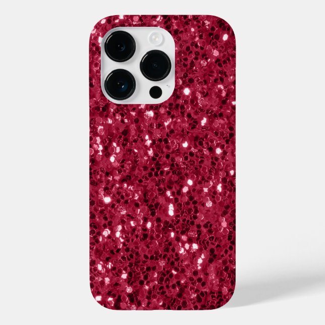 Dark pink red magenta faux sparkles glitters Case-Mate iPhone case (Back)