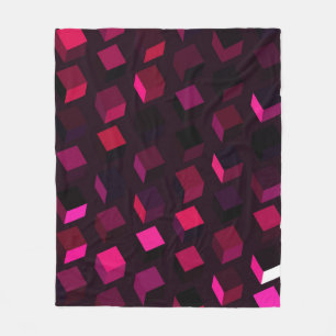 Dark Pink Rhombus: Gradient Abstract decor Fleece Blanket