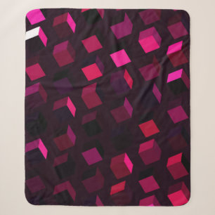 Dark Pink Rhombus: Gradient Abstract decor Sherpa Blanket