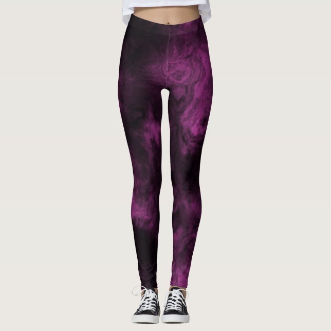 Dark Pink Smoked Marble Leggings (Front)