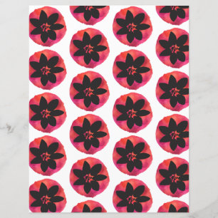 Dark Pink Tropical Flower Pattern Scrapbook Paper