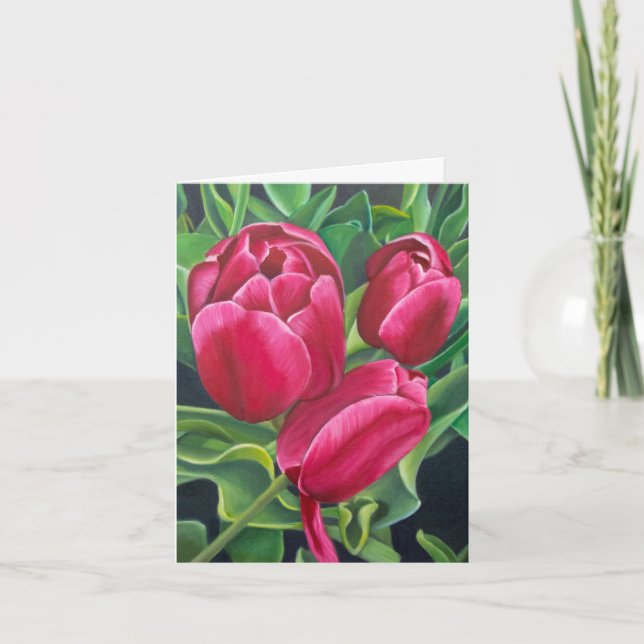 Dark Pink Tulip Card (Front)