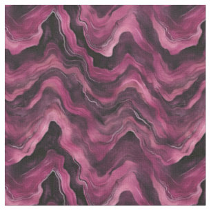 Dark Pink Watercolor Waves Fabric