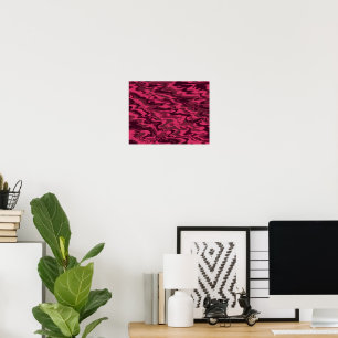Dark Pink Wavy Liquid Pattern Poster