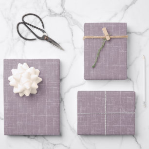 Dark Pinkish Gray Linen Wrapping Paper Sheet