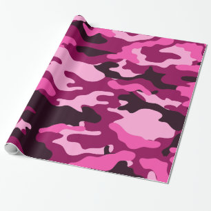 Dark Pinks Camo Camouflage Wrapping Paper