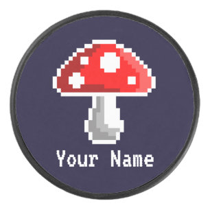 Dark Pixel Mushroom Hockey Puck