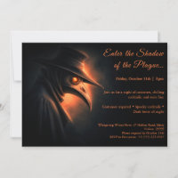 Dark Plague Doctor Halloween Costume Party Invitat
