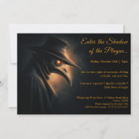 Dark Plague Doctor Halloween Costume Party Invitat