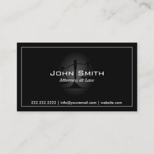 Dark Plain Simple Border Attorney Business Card
