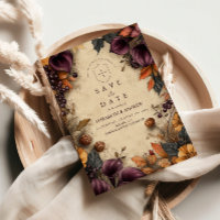 Dark Plum Autumn Floral Wedding