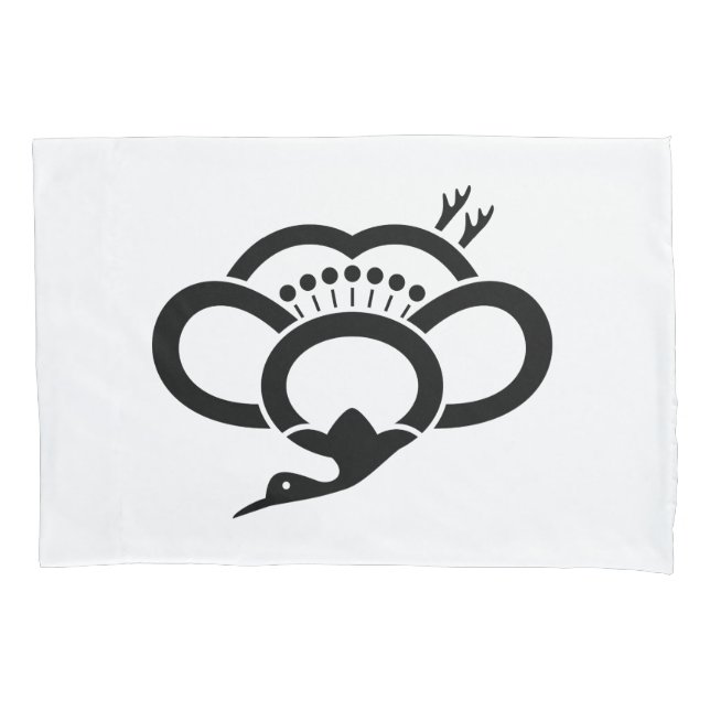 Dark Plum Crane Pillowcase (Front)