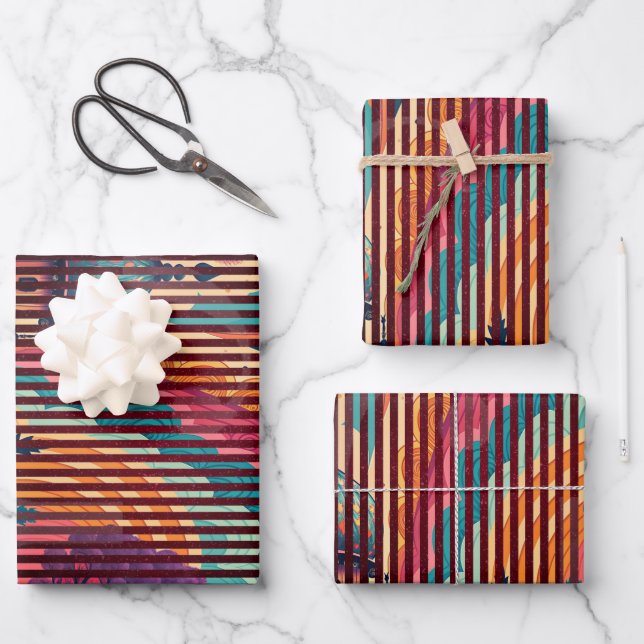Dark Plum Dome Gift Wrap Set (3 Sheets) - Custom (Front)