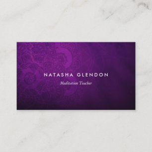 Dark Plum Purple Mandala Zen Business Card