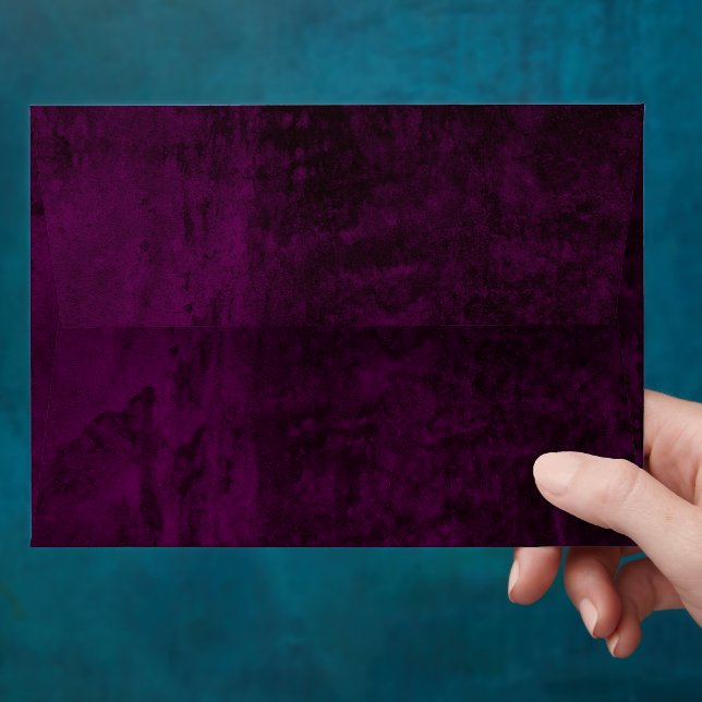 Dark Plum Purple Marble Texture Envelope (Hand)