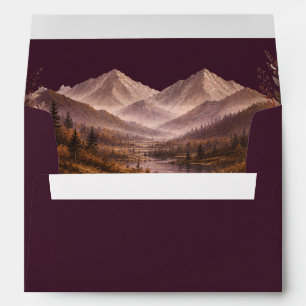 Dark Plum Purple Mountains Texture Custom Envelope