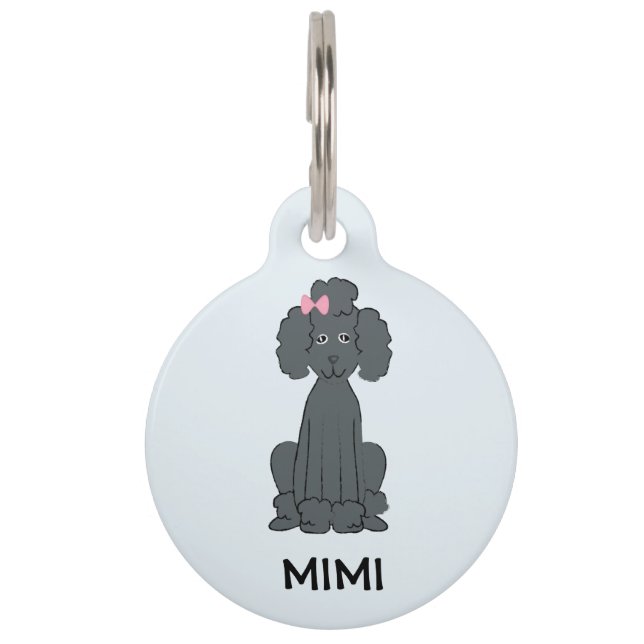 Dark Poodle Pet Tag (Front)