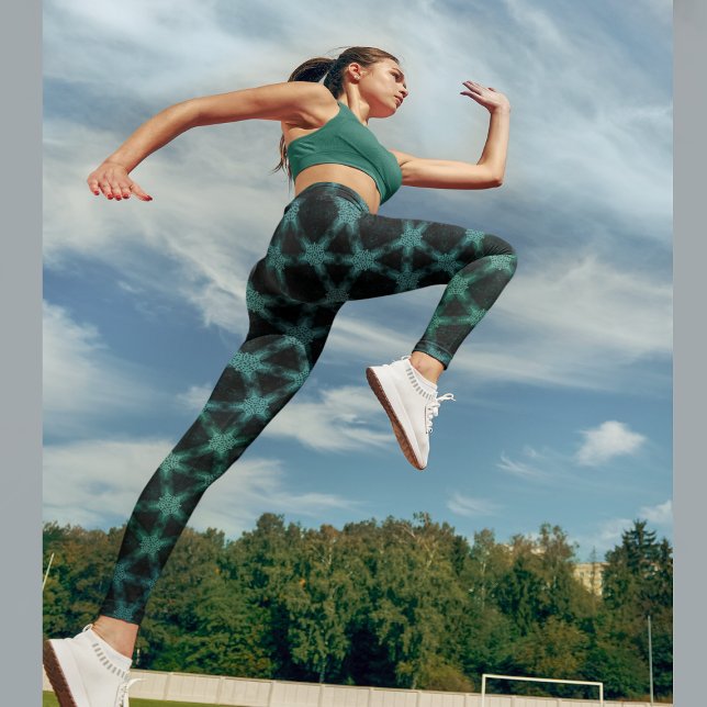 Dark practical green star  leggings (Creator Uploaded)
