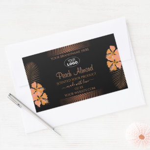 Dark Product Labels Orange Exotic Flowers Add Logo