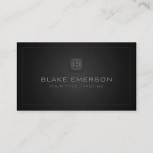 Dark Professional Monogram Business Card