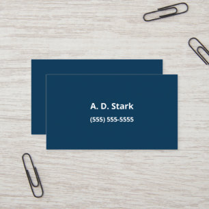 Dark Prussian Blue Minimalist Business Cards